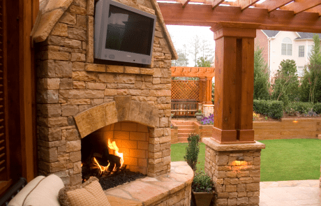 Custom Designed Outdoor Fireplace